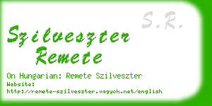 szilveszter remete business card